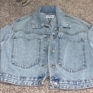 Zara Cropped Denim Jacket